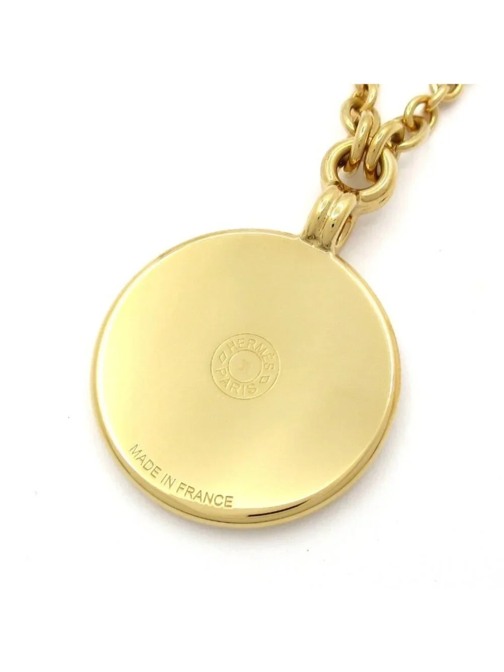 Hermes Necklace Medaille Quadrige PM Gold